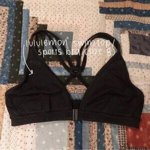 Lululemon Black Swim Top / Sports Bra – Size 8 | Cross-Back, Quick-Dry